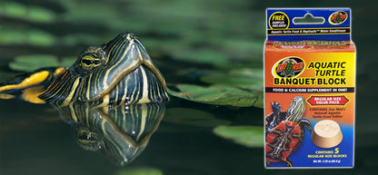ZOOMED - Aquatic Turtle Banquet Block Food and Calcium Supplement Treat